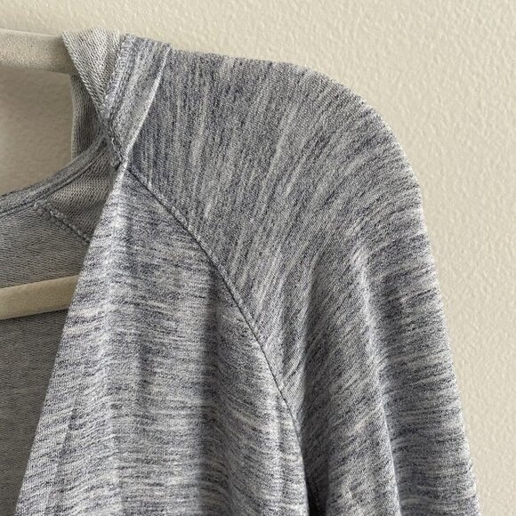 Athleta Womn XS Light Navy Blue Heather Lightweight Knit Faux Wrap Studio Hoodie - Picture 7 of 11